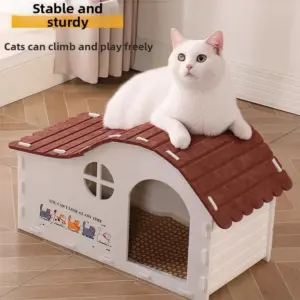 casa de gato dobrável de feltro