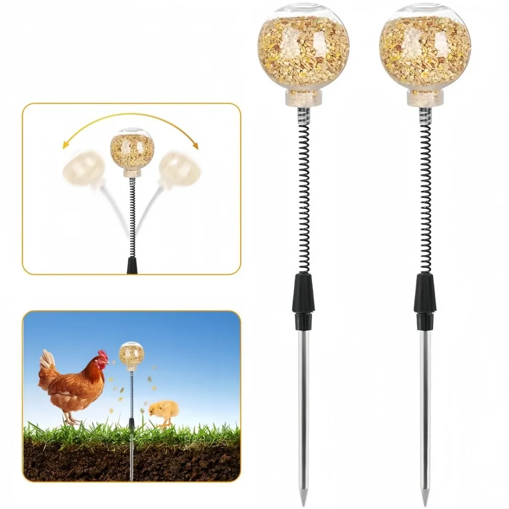 Brinquedo de Bicar para Aves com Mola e Estaca (2 peças) - Imagem 5
