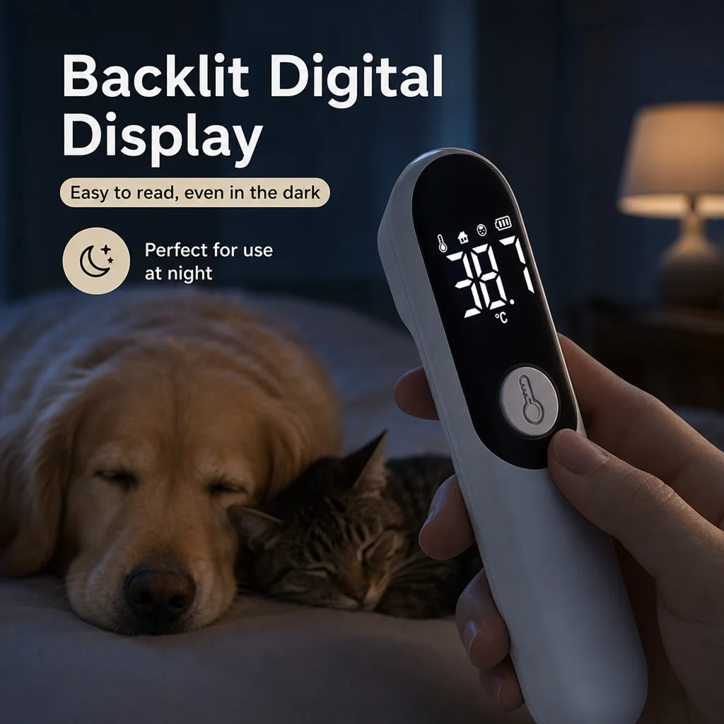 Termômetro JUSTLANG para Cães e Gatos com Display LED Recarregável USB - Imagem 5
