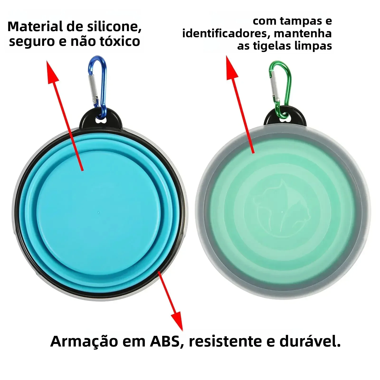 Tigela Portátil para Cães e Gatos de Silicone Dobrável 350 ml - Imagem 2