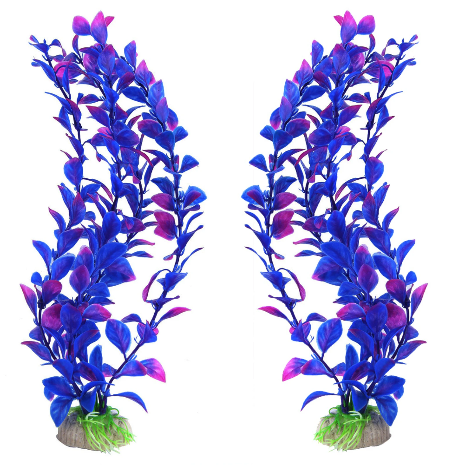 Plantas Artificiais para Aquário Roxas 27 cm com Base de Cerâmica - Imagem 2