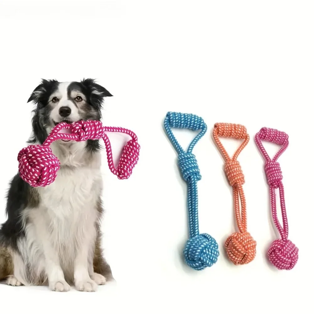 brinquedo de corda para cães com bola de tênis