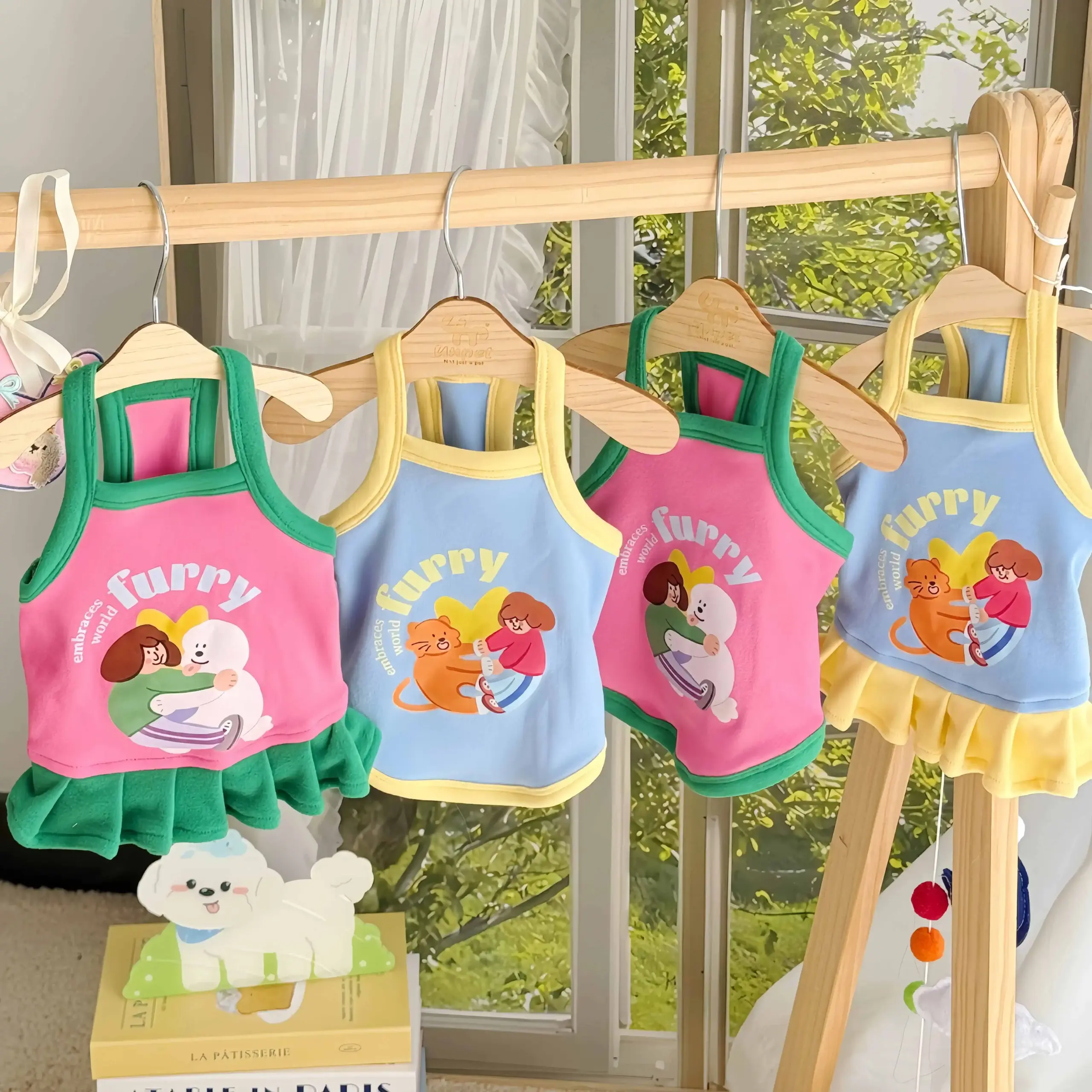 vestido respirável para cães e gatos pequenos
