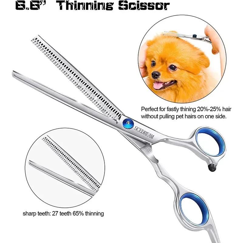 Tesoura Pet Grooming para Cães e Gatos de Aço Inoxidável Portátil - Imagem 5