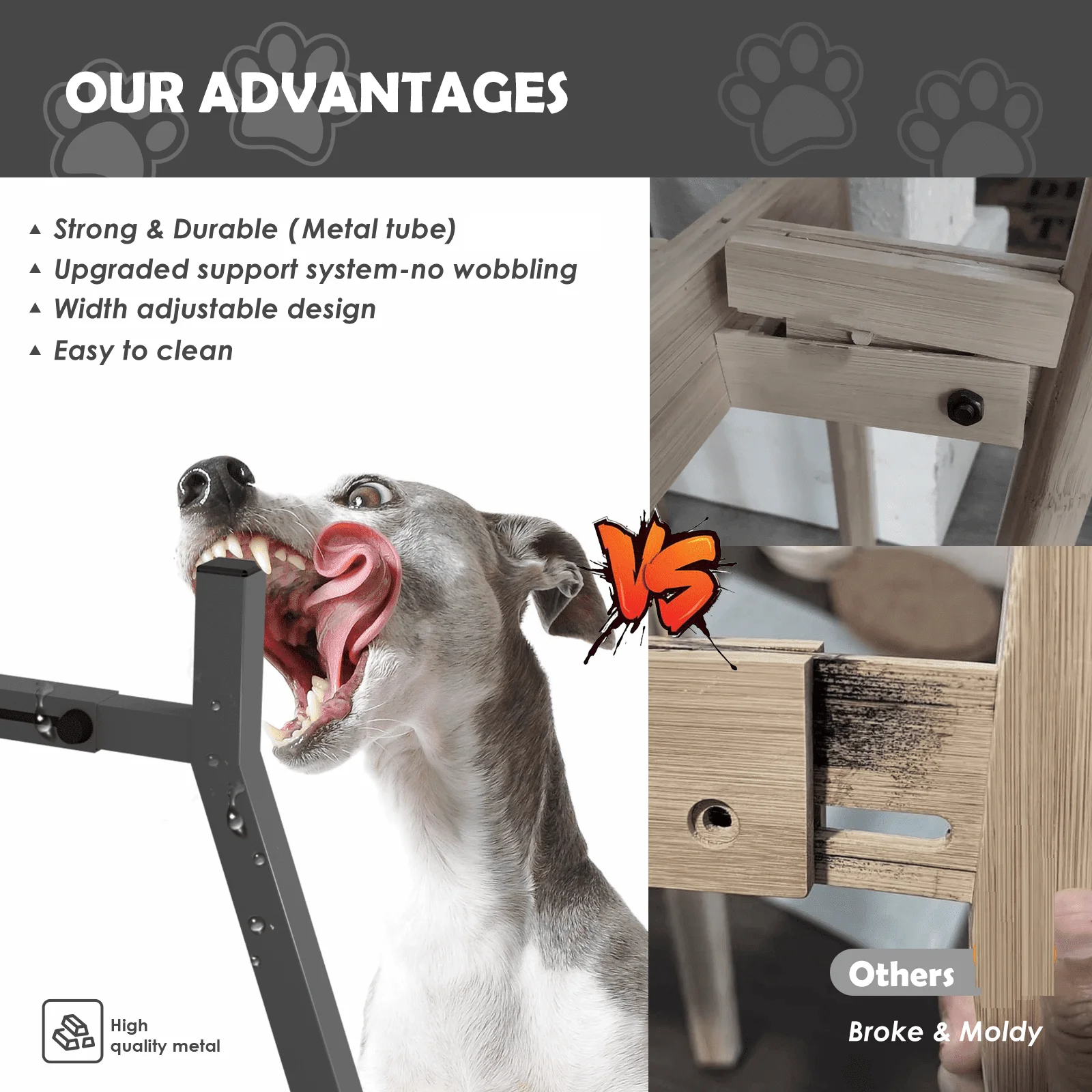 Suporte Ajustável para Tigela de Cães Grandes Dobrável para Viagem - Image 4