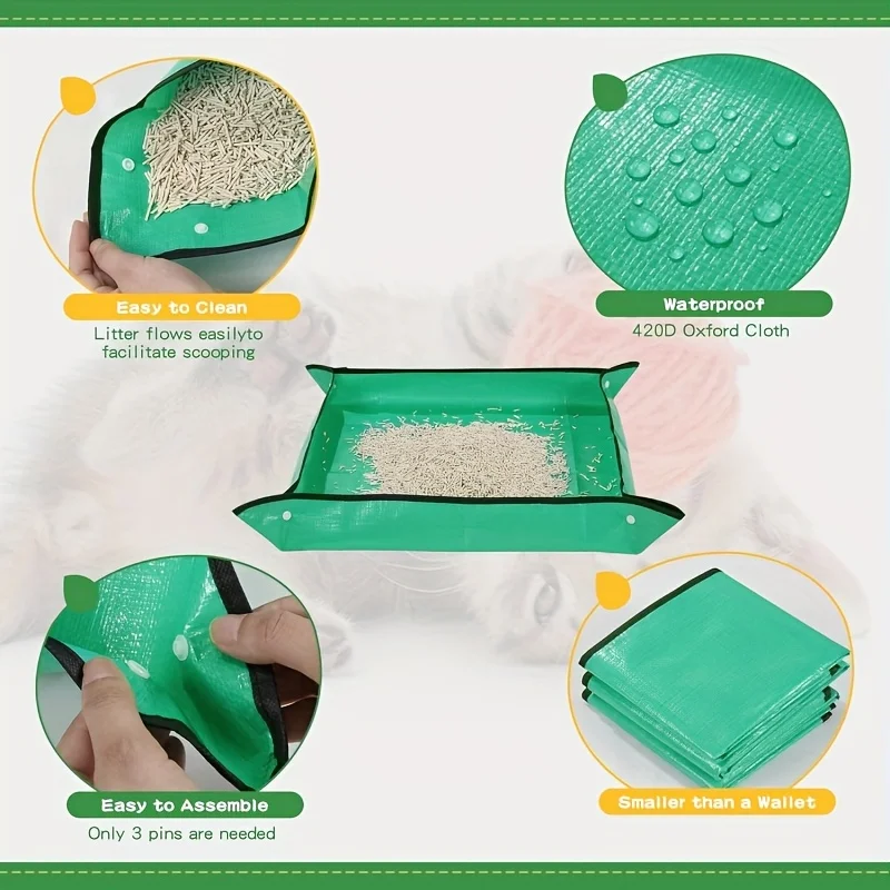 Caixa de Areia Portátil para Gatos Dobrável e Reutilizável - Imagem 5