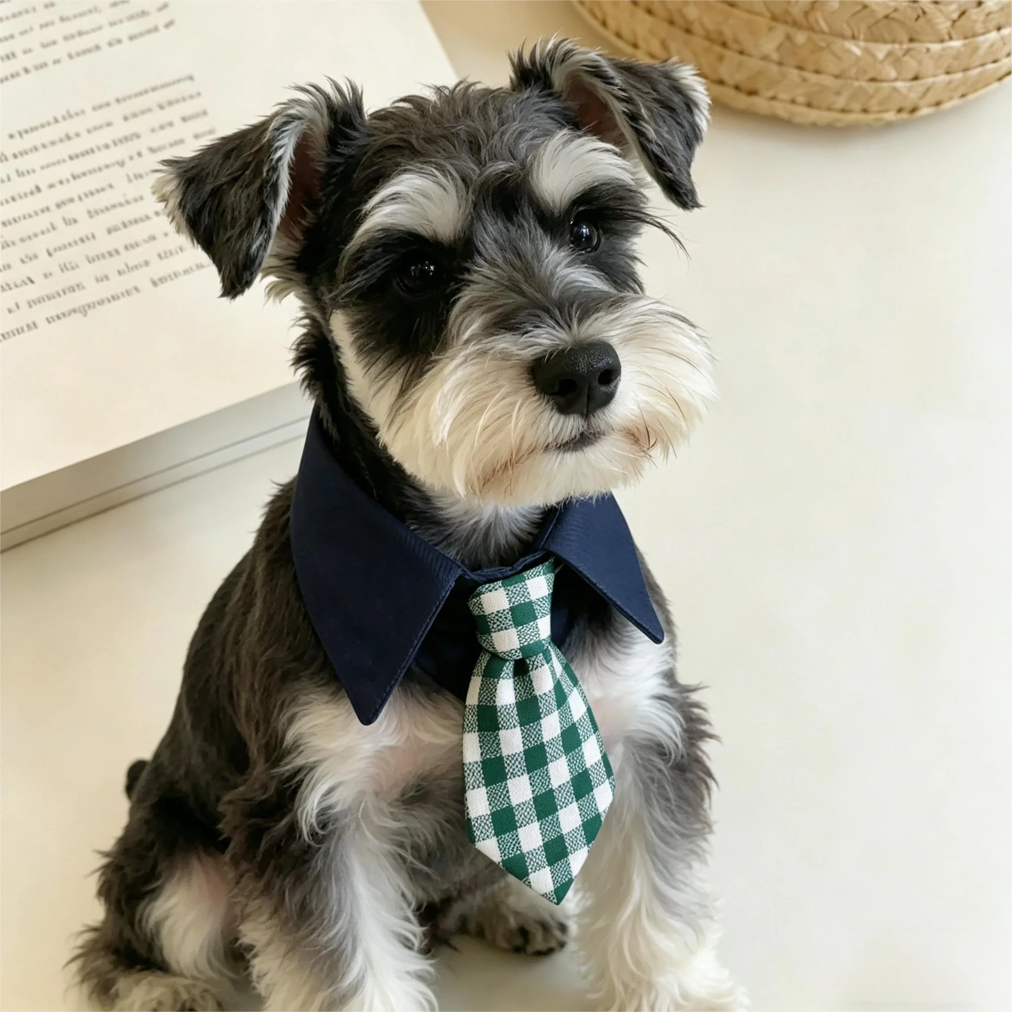 Camisa Formal para Cães e Gatos Pequenos com Colarinho Xadrez e Botão - Imagem 2