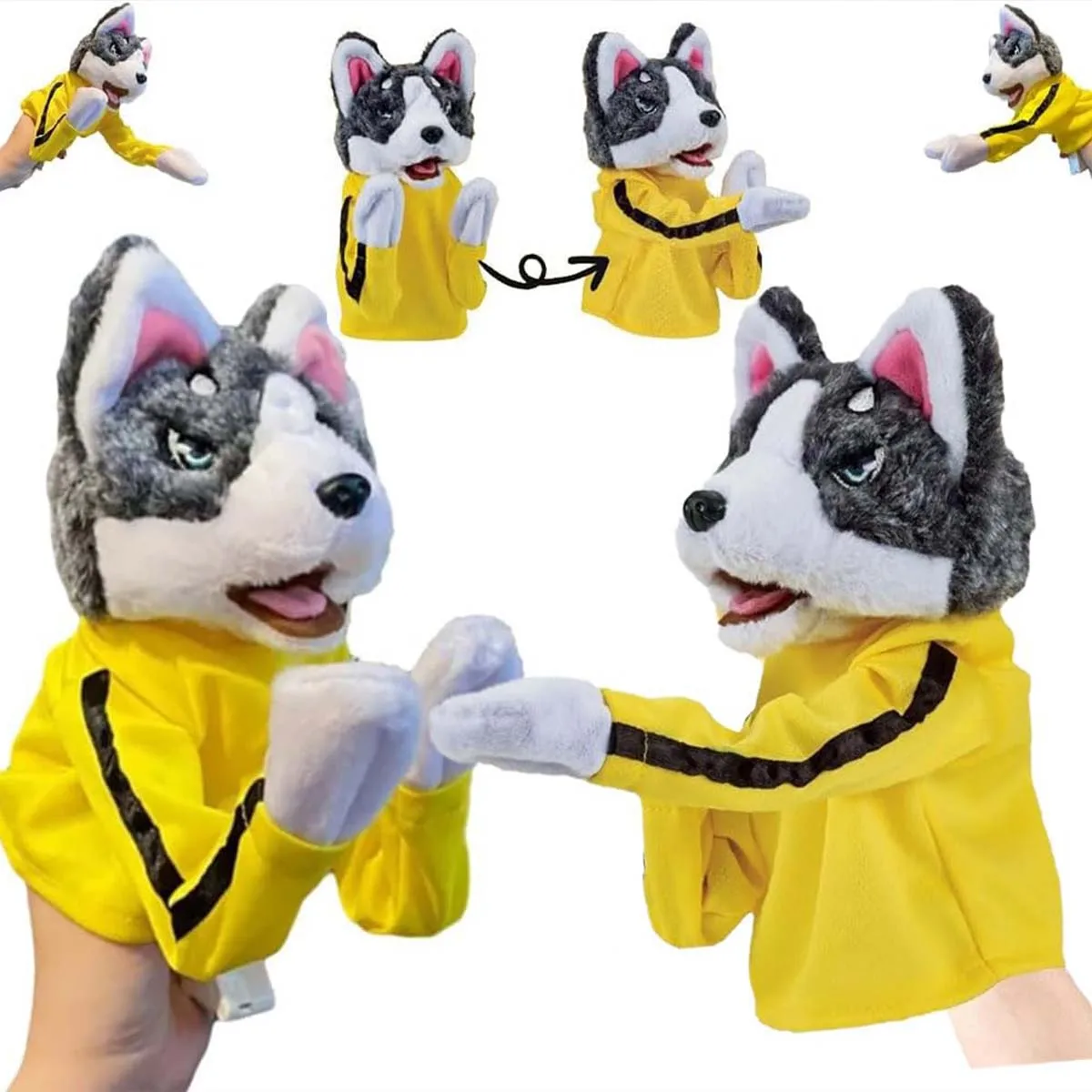 Fantoche de Mão Husky de Pelúcia para Cães com Efeitos Sonoros - Imagem 6