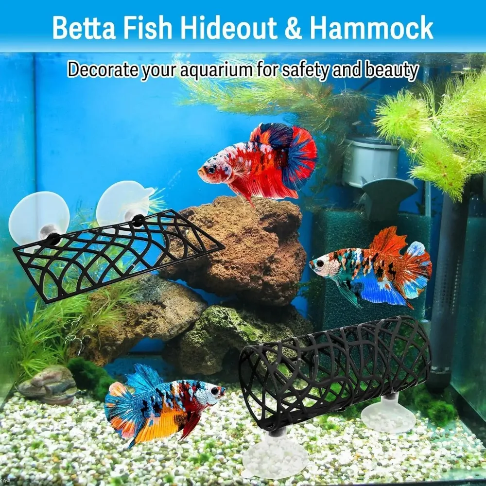 Caverna Esconderijo para Peixe Betta com Rede Cama e Ventosas - Imagem 5