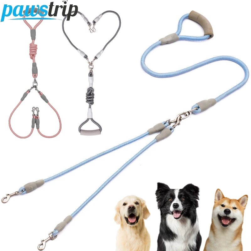 coleira dupla para cães de nylon