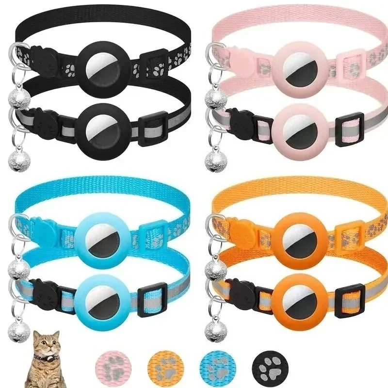 coleira refletiva para gatos com suporte airtag