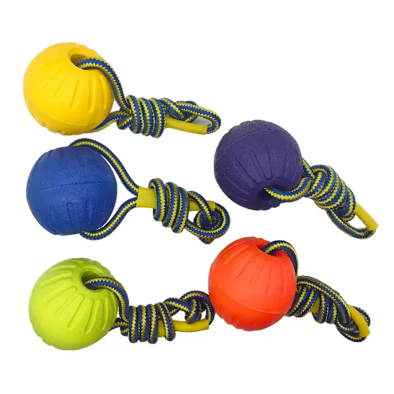 bola de brinquedo para cães de eva com corda