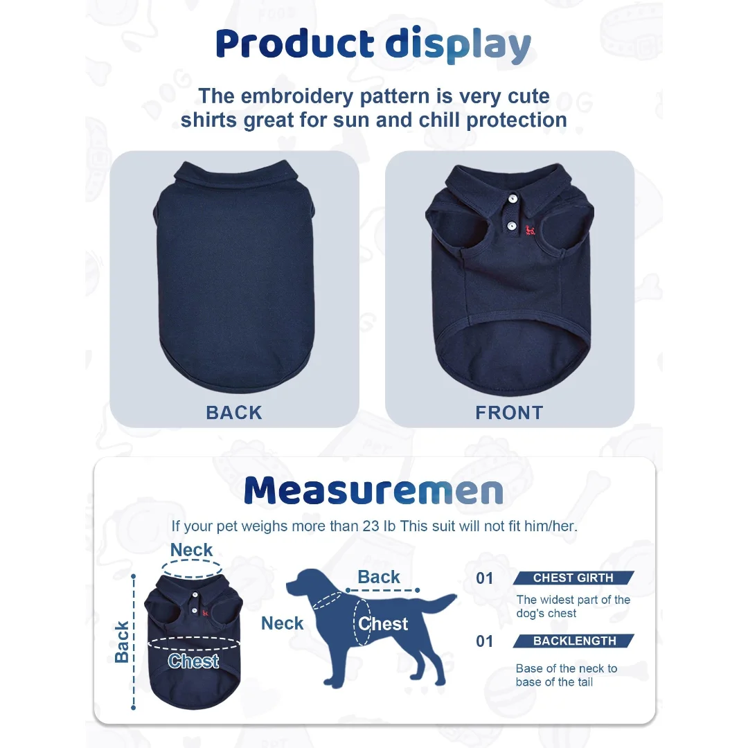 Camisa Polo para Cães e Gatos de Algodão Macio e Respirável - Imagem 4