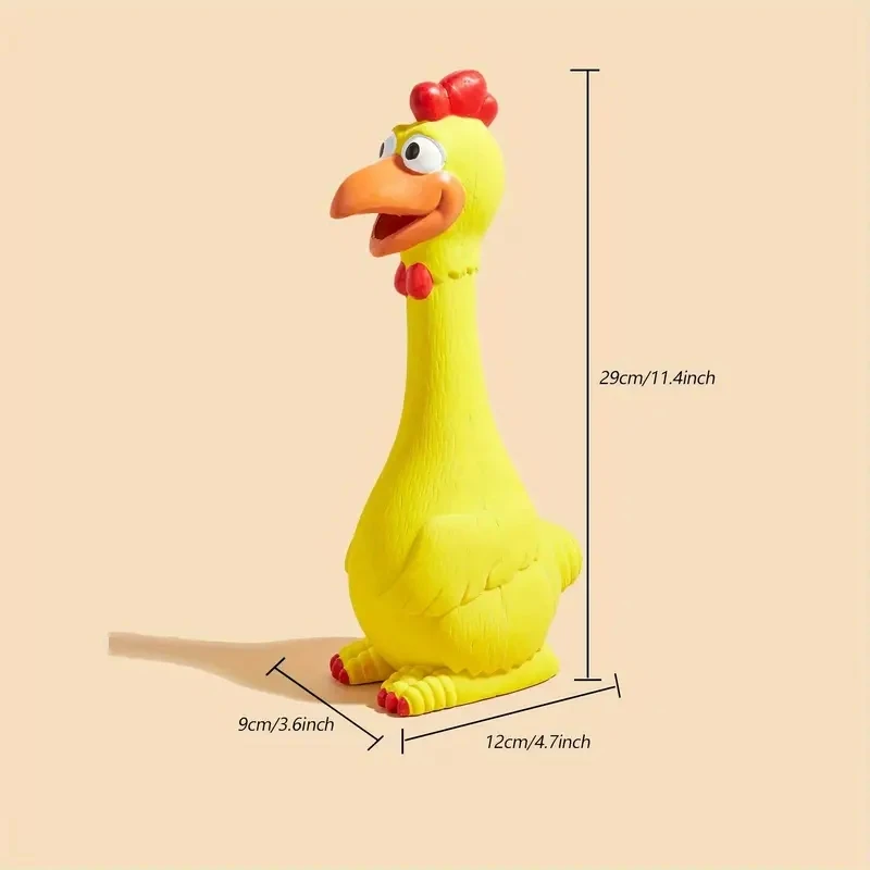 Brinquedo de Látex Galinha Amarela para Cães com Som de Apertar - Imagem 2