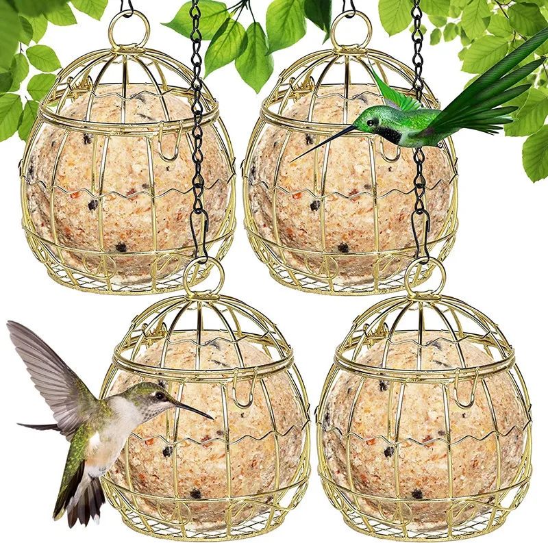 Alimentador de Pássaros para Gaiola Fio de Ferro Dourado ou Preto - Imagem 5
