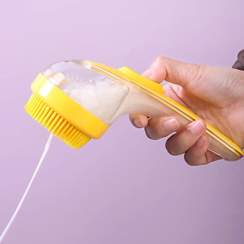 Escova de Banho para Cães e Gatos de Silicone com Cabo Longo - Imagem 4