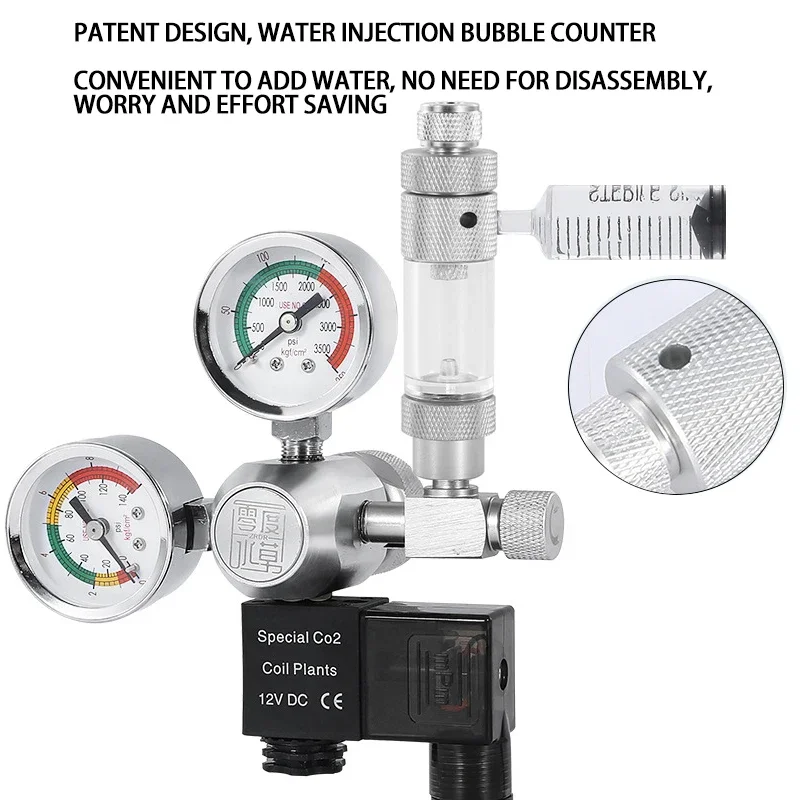 Medidor de Bolhas de CO2 para Aquário 96x21mm com Injeção de Água - Imagem 6