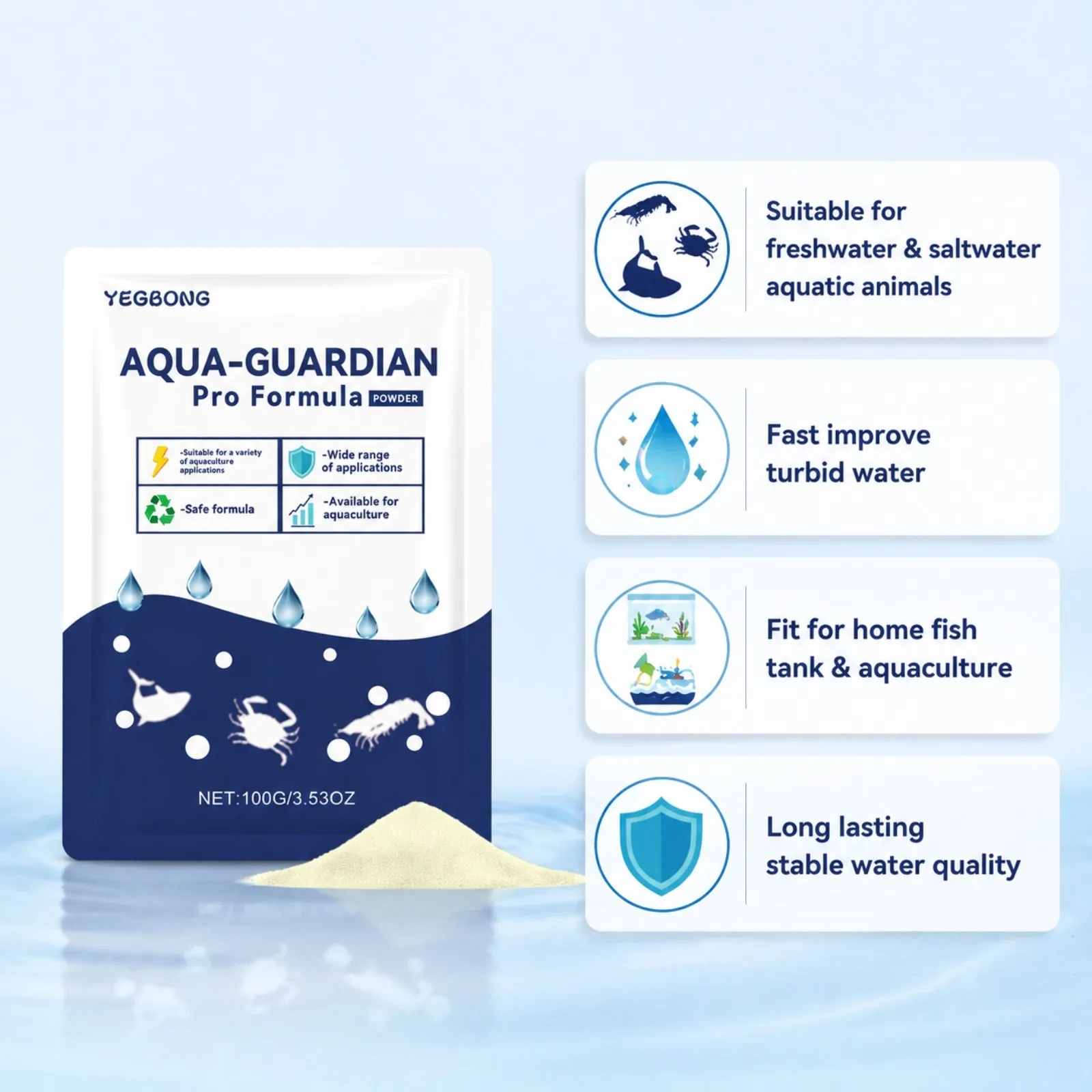 Pó Clarificador de Água Aqua-Guardian 100g para Aquário com Clarificação Rápida - Imagem 4