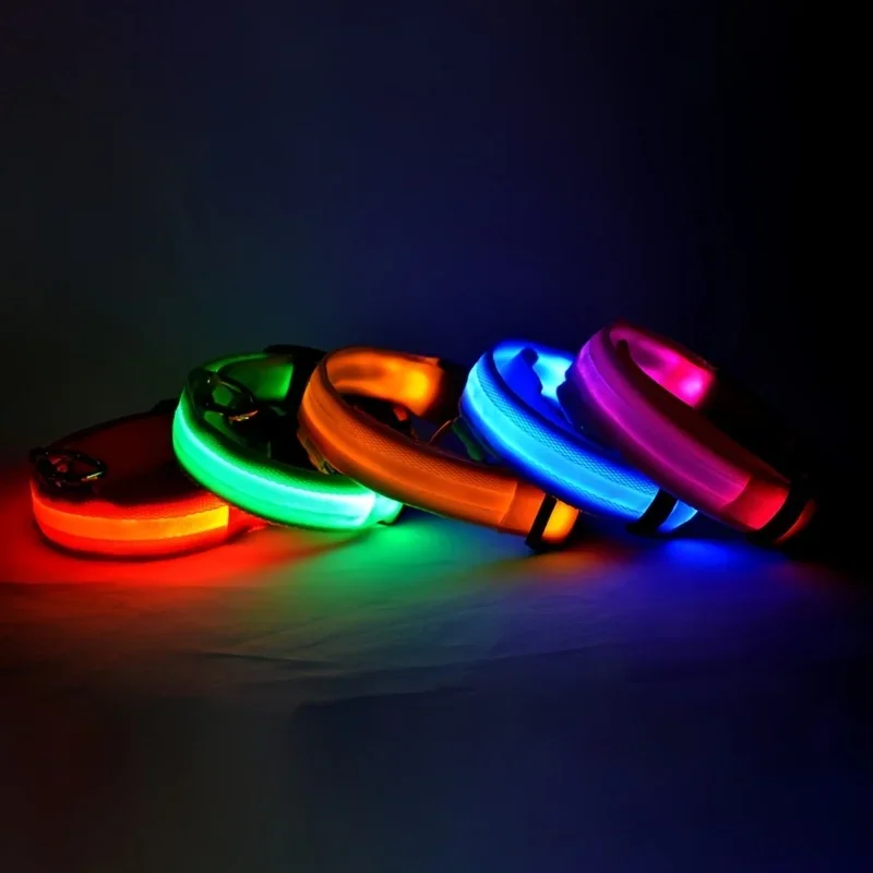 Coleira LED para Cães Branca Tamanho M com Brilho Noturno - Image 6