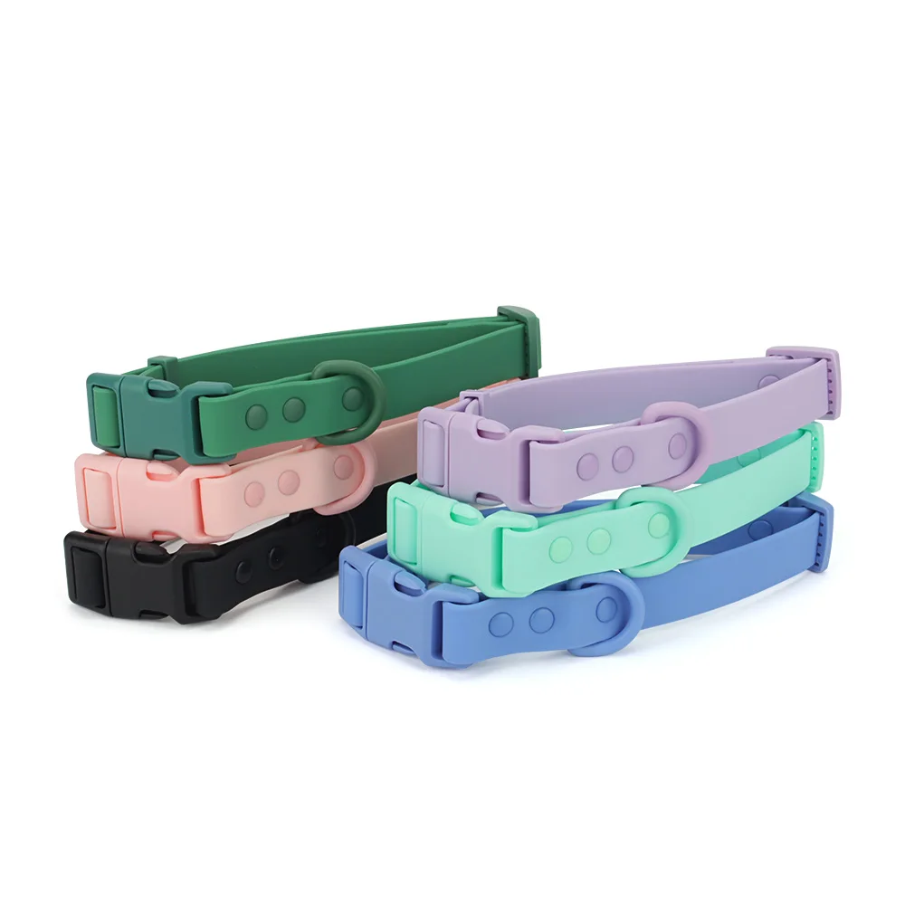 Coleira de PVC para Cães e Gatos Cores Macaron Ajustável - Image 2
