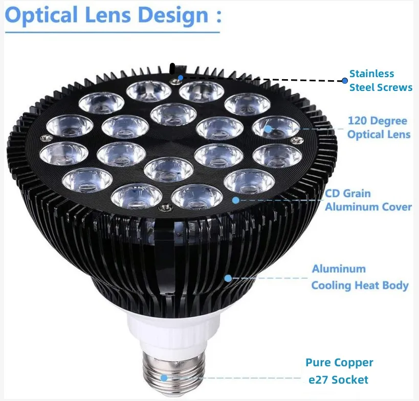 Lâmpada LED para Aquário de Recifes 18W, Espectro Completo para Tanques de 40-90 cm - Imagem 5