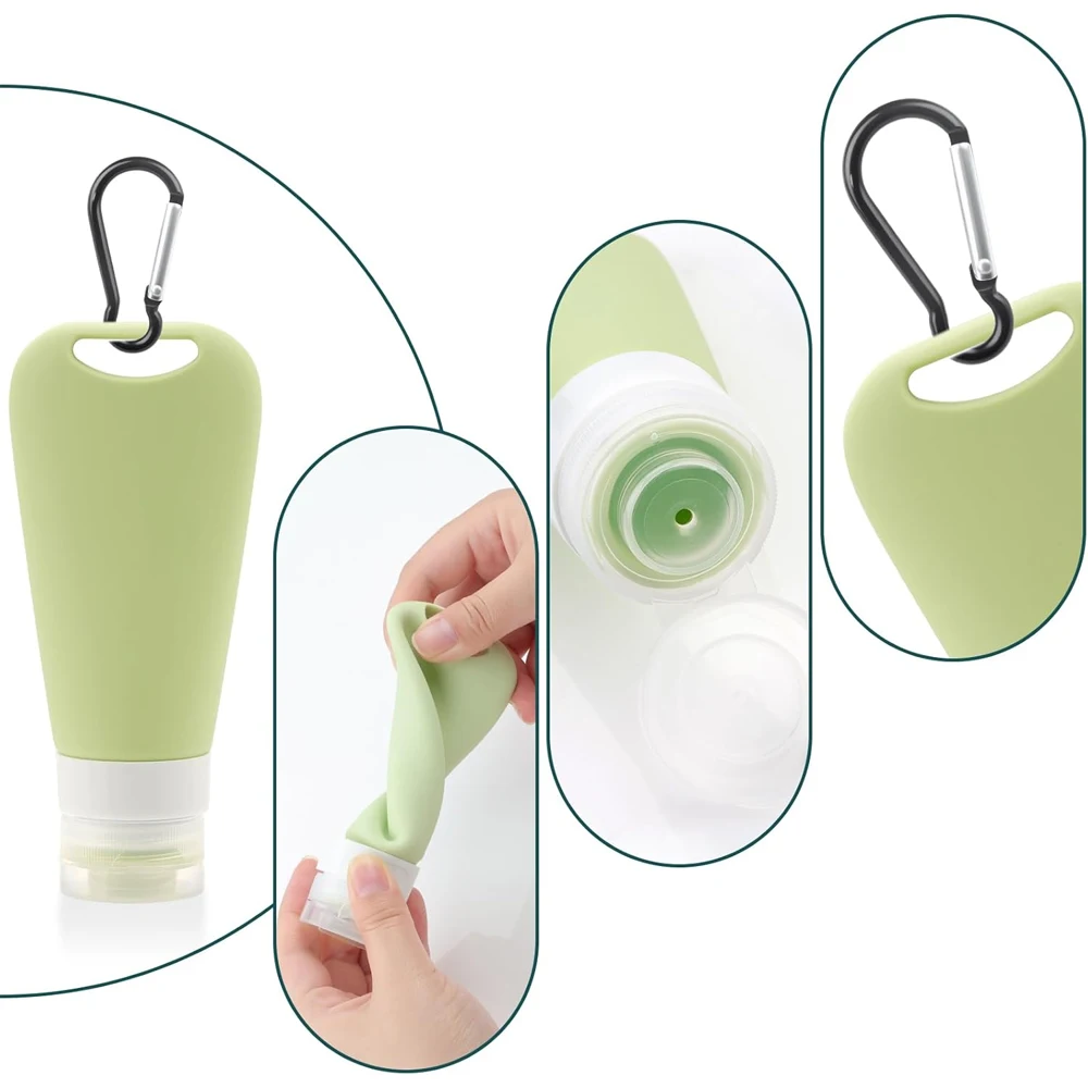 Garrafa de Água e Comida para Cães de Silicone 90 ml com Mosquetão - Imagem 3