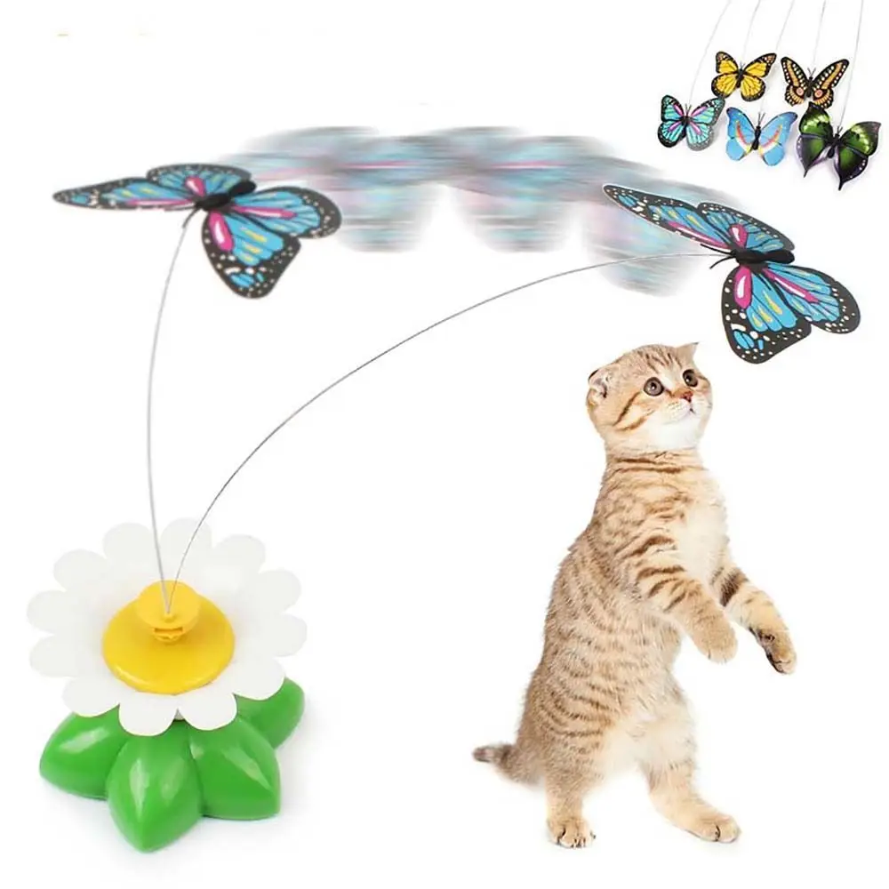 Brinquedo Elétrico para Gatos Borboleta Giratória de Plástico com Rotação Automática - Image 4
