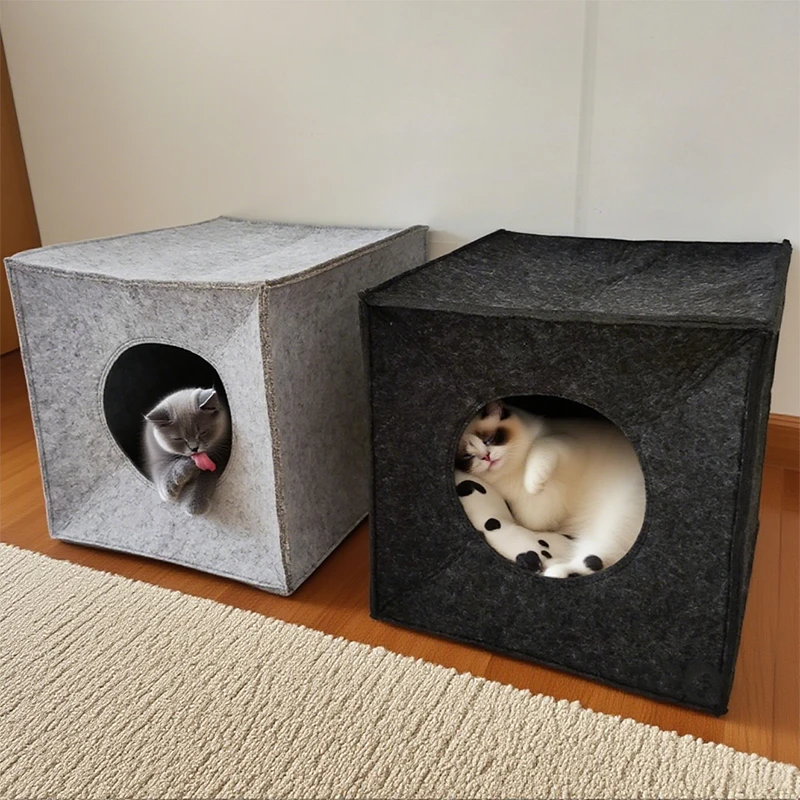 Casa Cubo para Gatos Dobrável 2 em 1 com Arranhador - Imagem 2