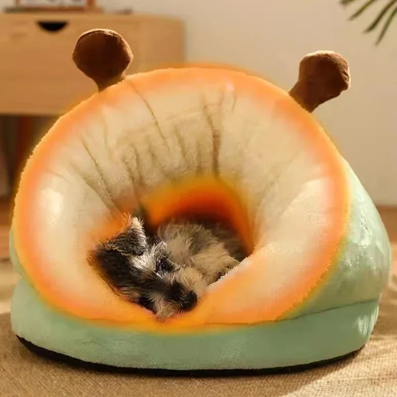 Cama para Cães Pequenos Tipo Toca de Pelúcia Macia 30x25x25 cm - Imagem 3
