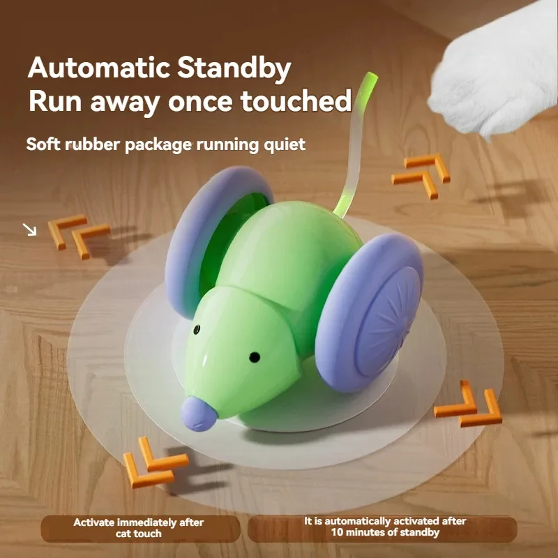Brinquedo Rato Elétrico para Gatos com LED e Carregamento USB - Imagem 3