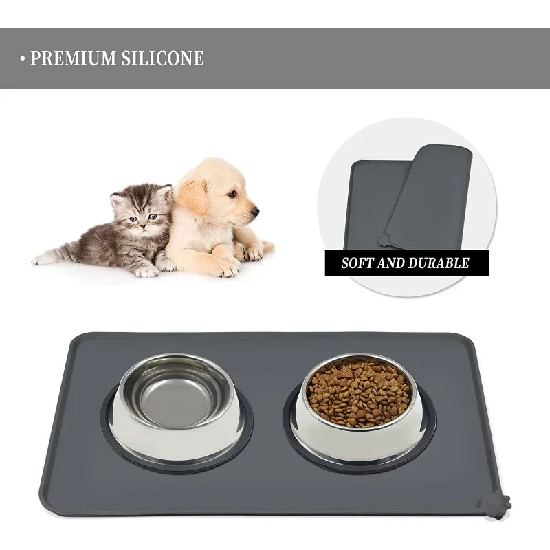 Tapete Comedouro de Silicone para Cães e Gatos 48x30 cm com Bordas Altas - Image 4