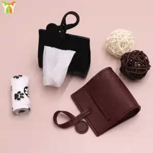 porta-saco higiênico para cães de couro