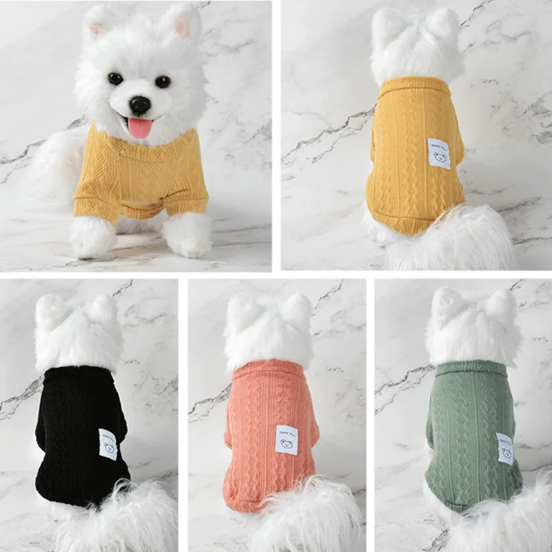 Suéter de Tricô para Cães e Gatos de Pequeno Porte, Quente para Inverno - Imagem 2