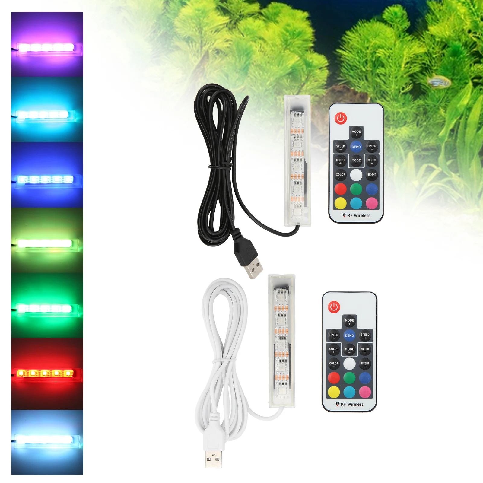 Lâmpada LED para Aquário USB com Controle Remoto Cores Ajustáveis - Imagem 2