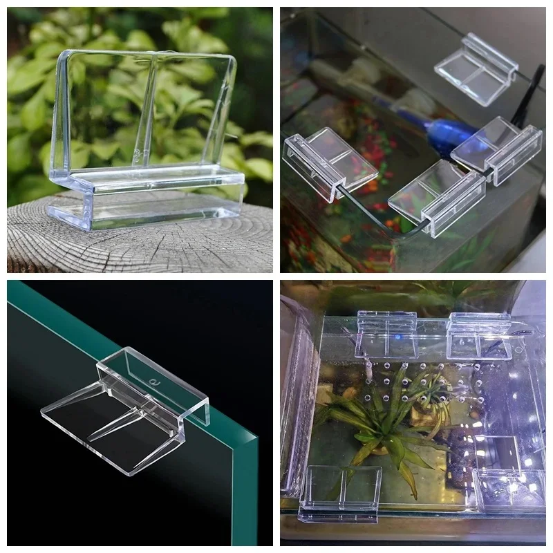 Clipe Acrílico Transparente para Aquário 5mm a 19mm com Fixação para Equipamentos - Imagem 2