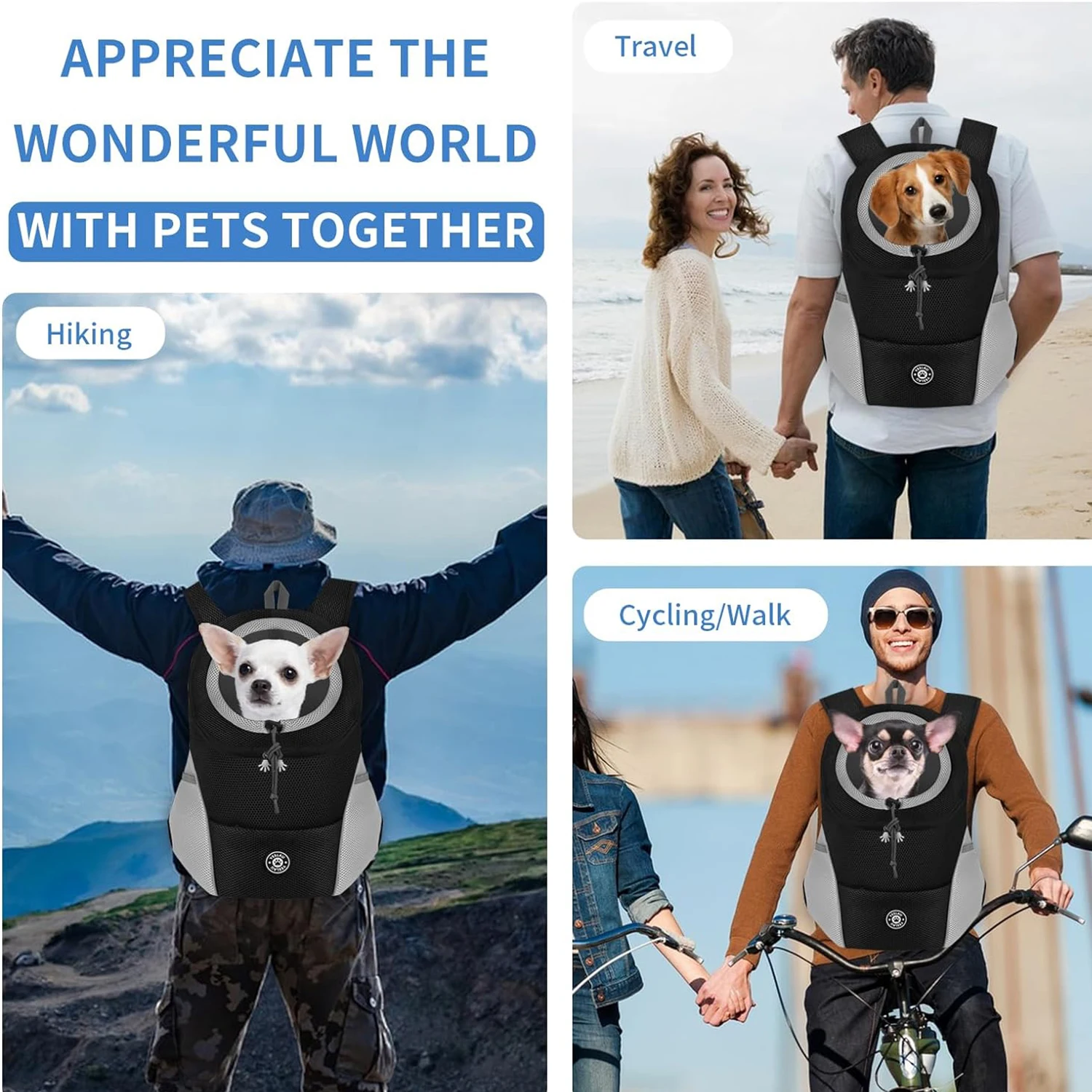 Mochila para Cães e Gatos Pequenos com Malha Respirável - Imagem 4