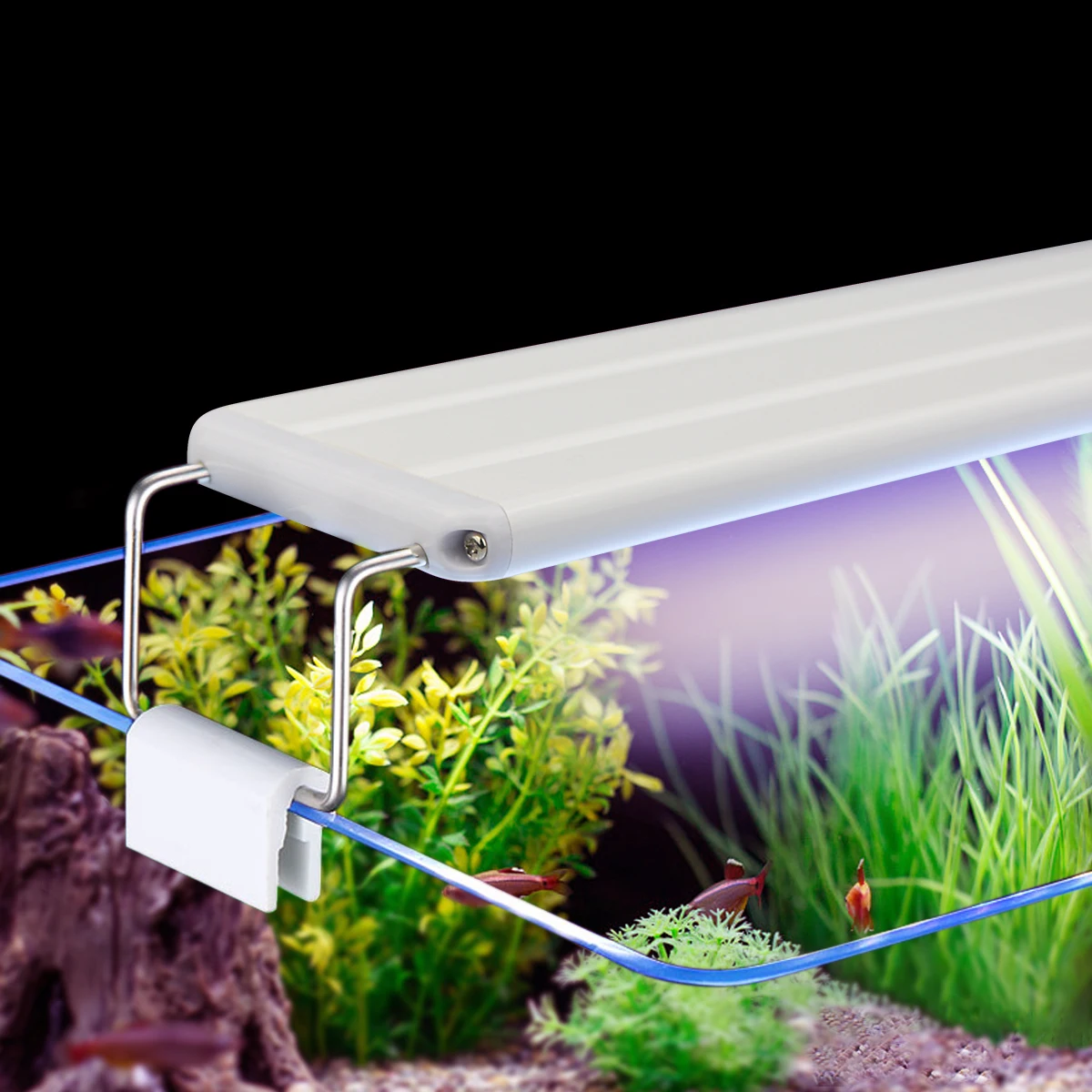 Luminária LED para Aquário Extensível 18 cm RGB com Suporte Acrílico - Imagem 2