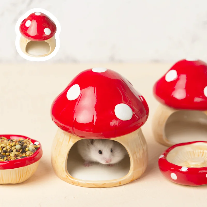 Casa Cogumelo de Cerâmica para Hamster e Roedores com Entrada Única - Imagem 4