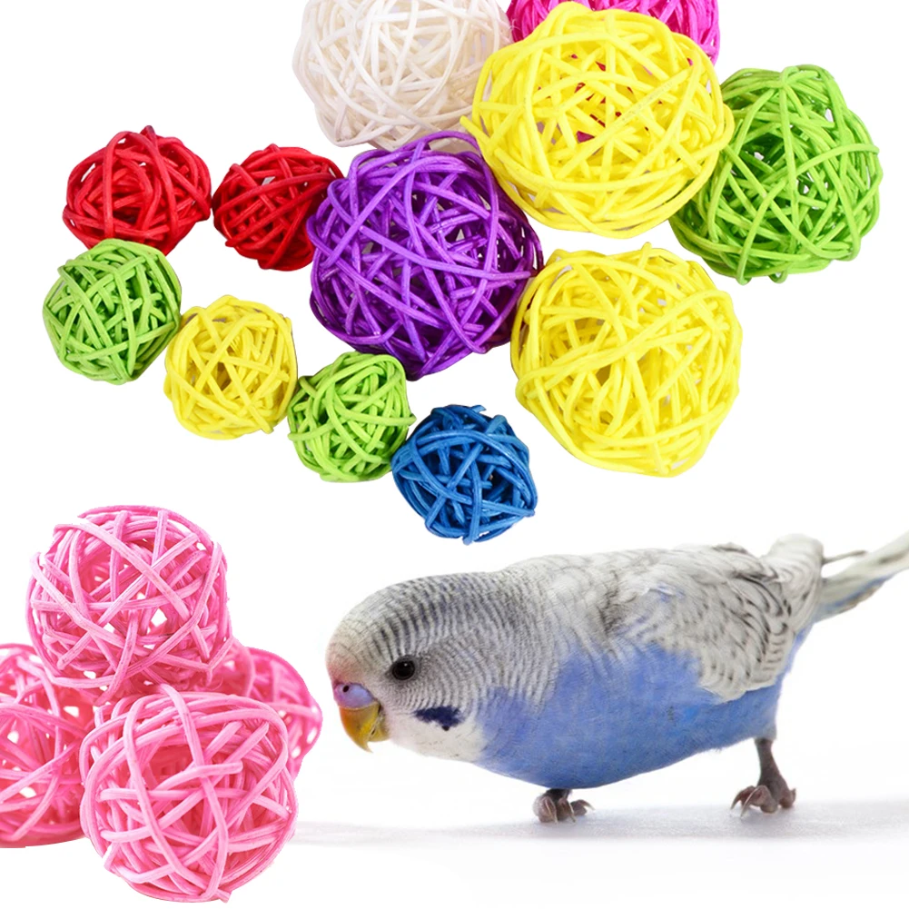 Bolas de Rattan para Pássaros 10 unidades para Gaiola e Artesanato - Imagem 4