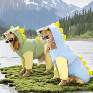 capa de chuva para cães grandes dinossauro