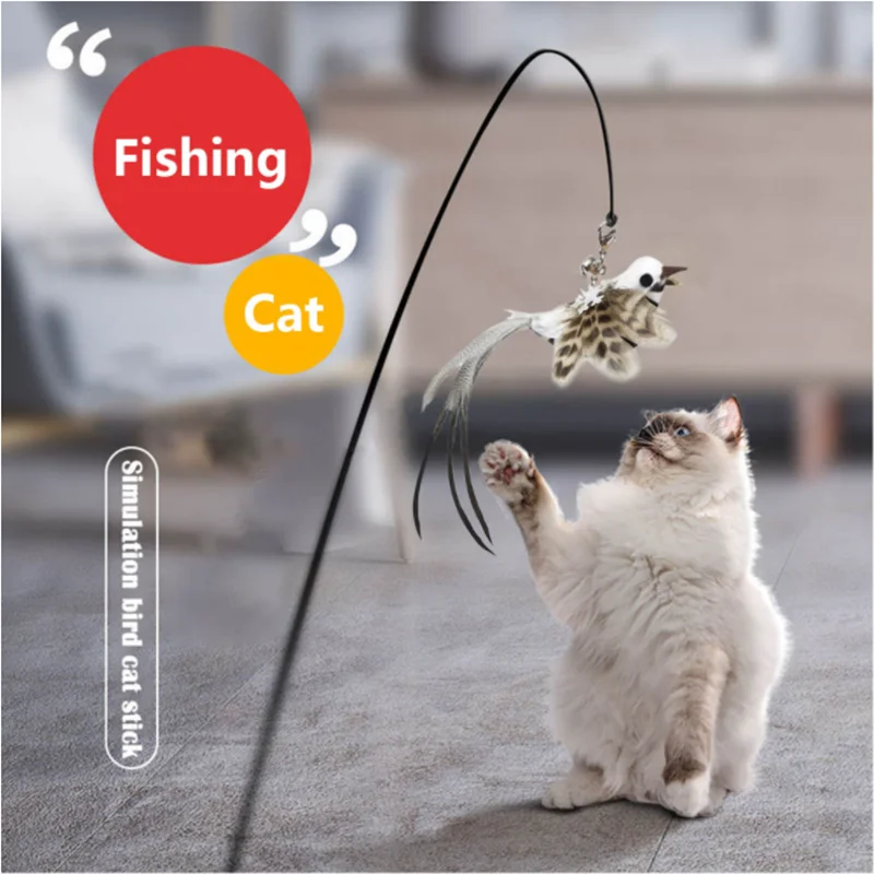 Brinquedo Varinha para Gatos com Pena e Sino Interativo - Imagem 2
