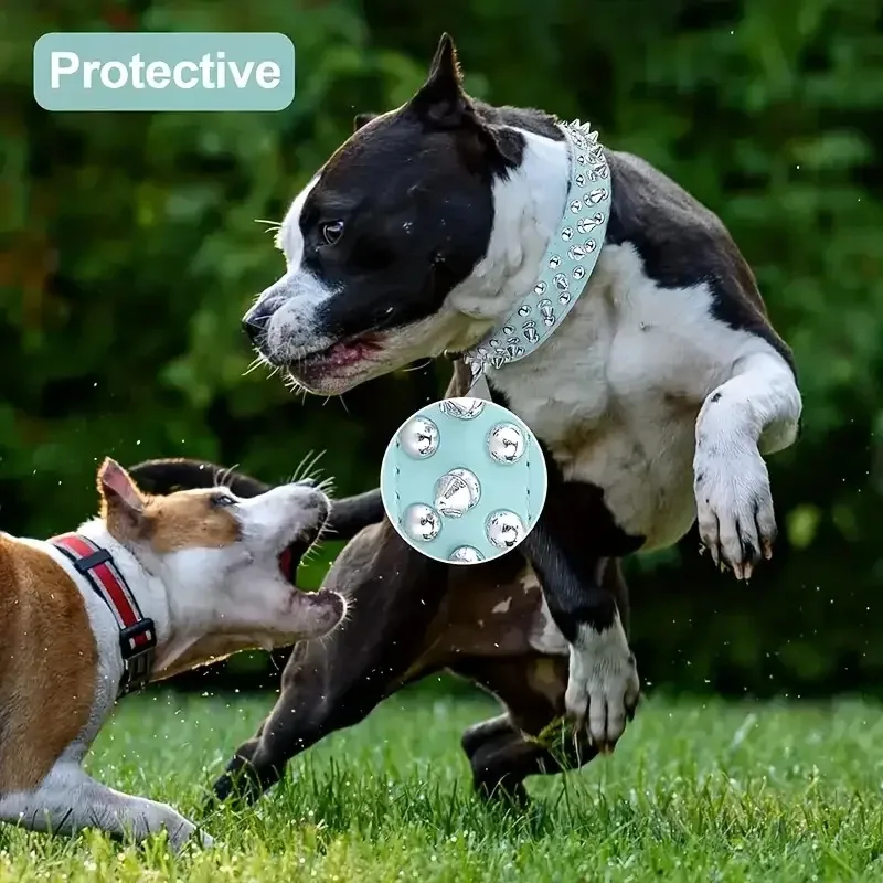Coleira Ajustável de Couro PU para Cães Pequenos e Gatos com Rebites - Imagem 4