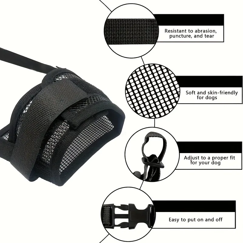 Focinheira de Malha para Cães Ajustável para Cães de Porte Variado - Imagem 3