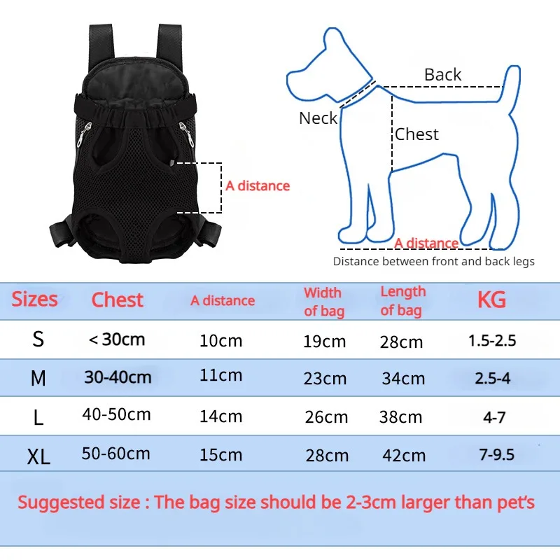 Mochila Canguru para Cães e Gatos de Nylon Respirável para Viagem - Imagem 2