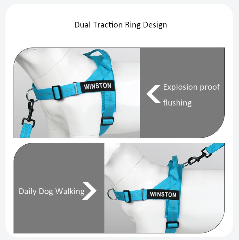 Arnês para Cães Ajustável Refletivo para Passeio Personalizável - Imagem 2