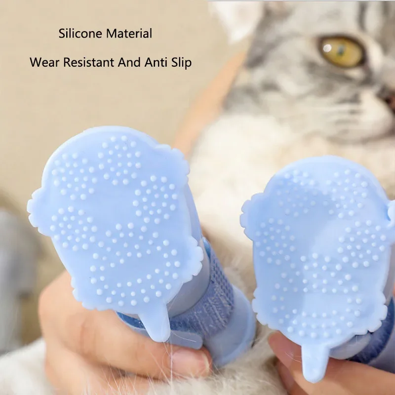 Conjunto 4 Botas de Chuva para Cães e Gatos Antiderrapantes - Image 4