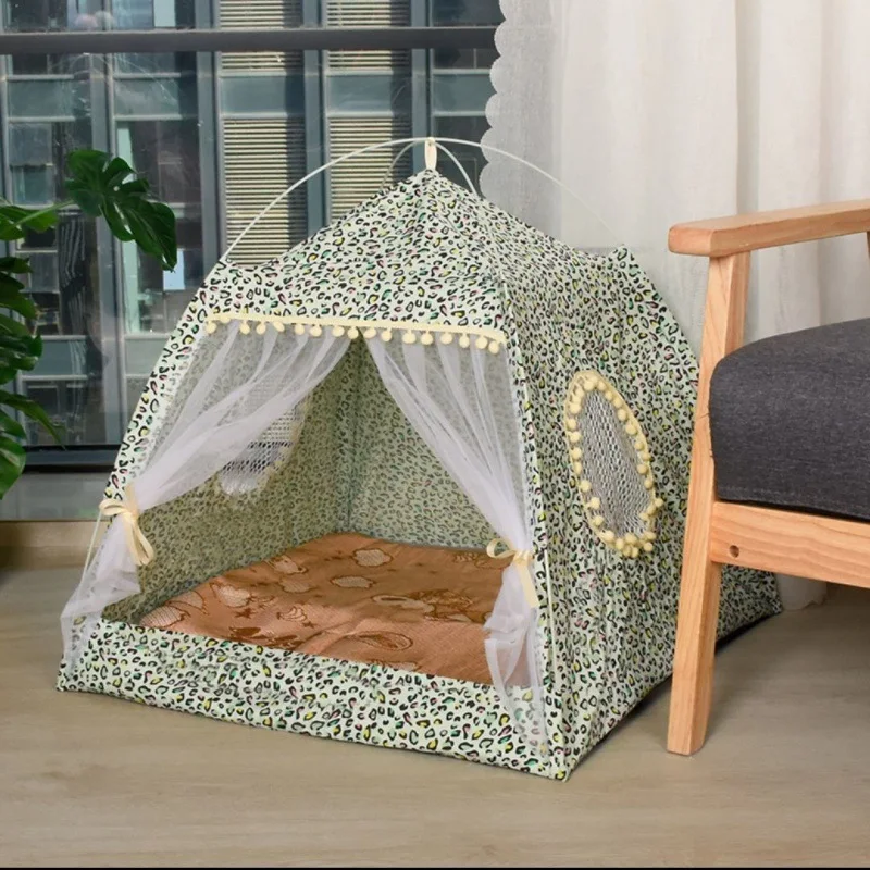 Tenda para Gatos e Cães Pequenos Semifechada Rosa M 36x36x37 cm - Imagem 5