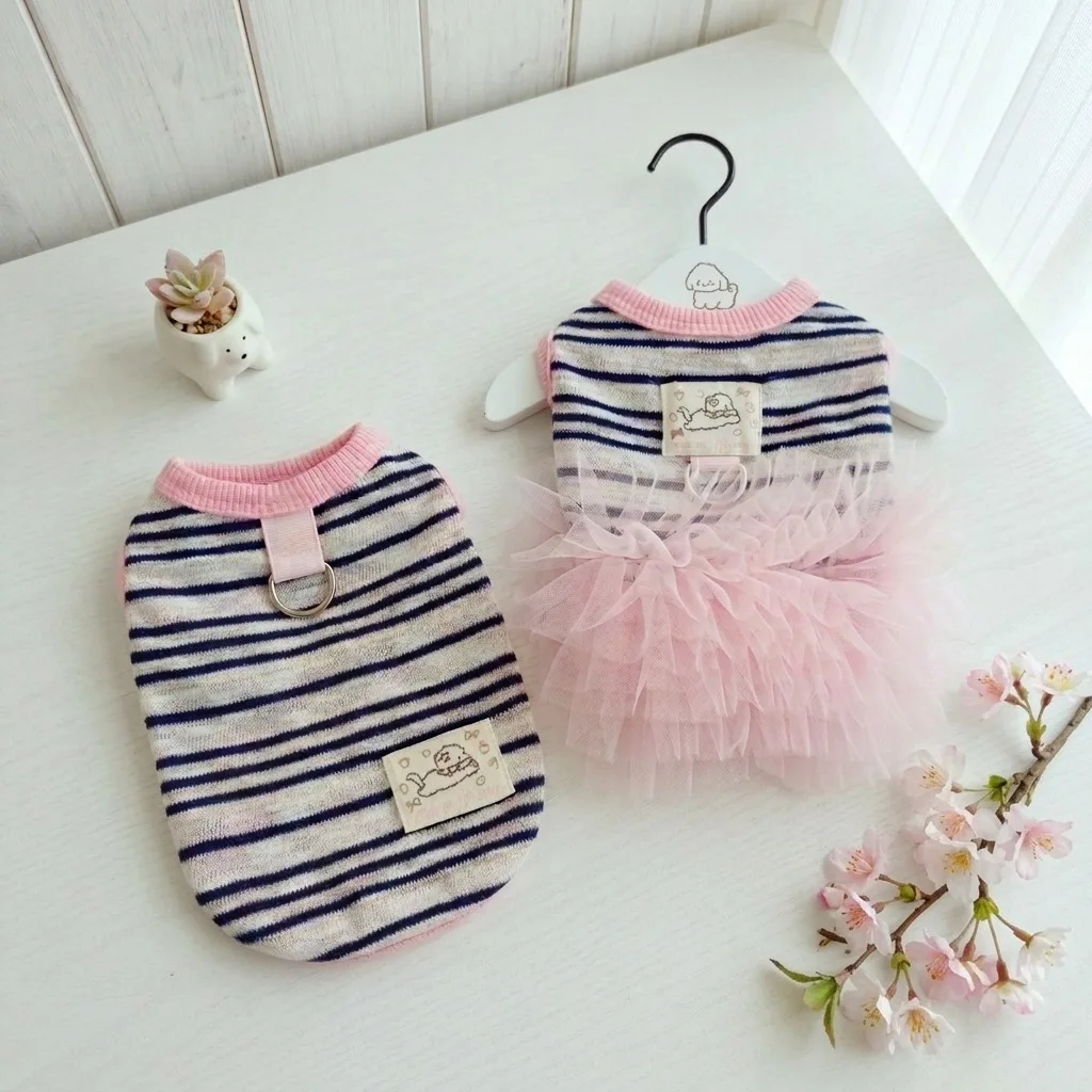 Vestido para Cães e Gatos de Tule Rosa com D-Ring - Image 3