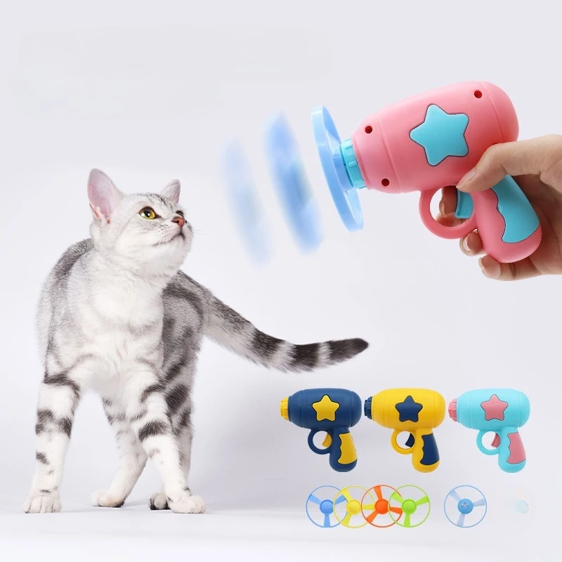 Lançador de Mini Disco Voador para Gatos de ABS com 4 Discos Inclusos - Imagem 2