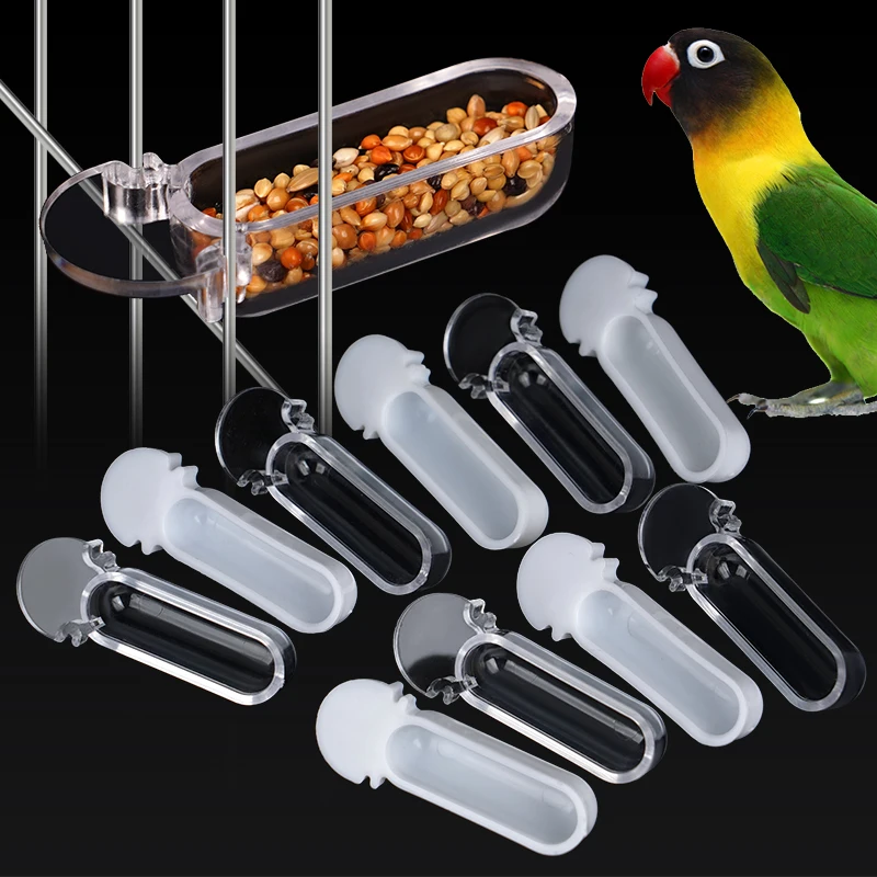 Comedouro de Plástico Tipo Copo para Pássaros, 10 Peças, Encaixe na Gaiola - Image 2